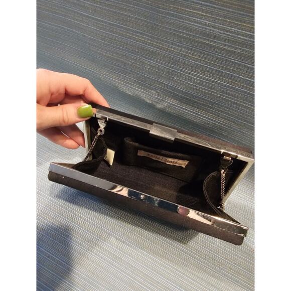 NWOT White House Black Market Formal Evening Clutch Handbag lace Black - Picture 6 of 6